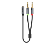 Kabel i złączka UNITEK Adapter Jack 3.5mm - 2x Jack 3.5mm Y-C957ABK